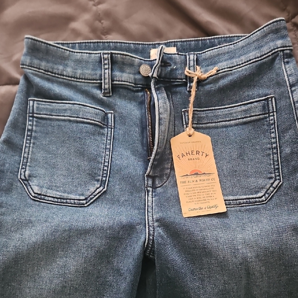 Faherty Women's High Rise Denim Jeans - Classic Blue